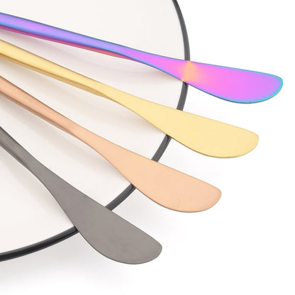 Black Gold Butter Knife Matte Stainless Steel Cutlery Cheese Dessert Jam Spreaders Cream Knifes Gold Dessert Tool Utensil