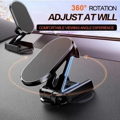 Car Mobile Phone Holder Folding Magnet Cell Phone Stand in Car GPS Support For iPhone Xiaomi 360° Rotatable Mount