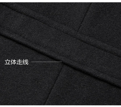 High-quality men's fashionable, stylish, versatile, trendy and casual autumn and winter woolen overcoat with a scarf