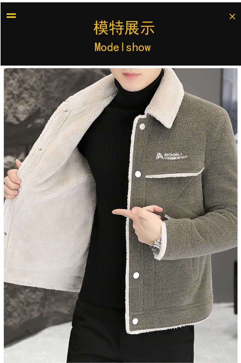 2023 Winter Men's Woolen Jacket Plus Velvet Padded Warm Trench Coat Fashion Casual Business Streetwear Overcoat Men Clothing