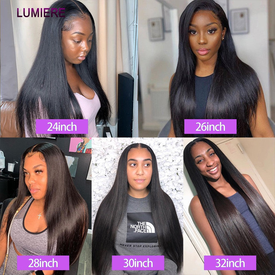 Cabelo Humano Liso Extenso de 8 a 40 polegadas, Pacotes de 1/3/4 peças, Cabelo Brasileiro para Mega Hair, Cabelo Humano Cru, Pacotes em Oferta, Extensões de Cabelo Virgem Lumiere