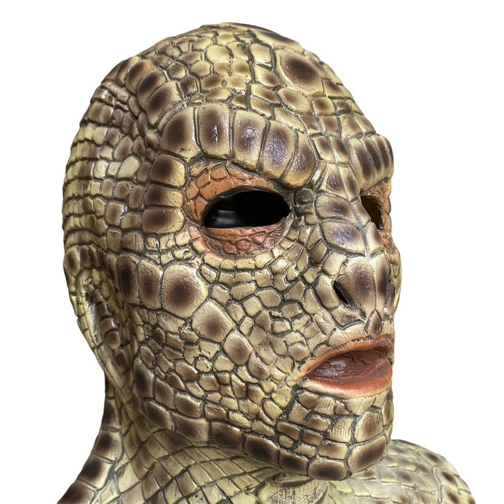 Lizard Man Realistic Snake Monster Mask Soft Reptile Texture Full Face Mask Latex Scary Snake Skin Headgear Adult Unisex