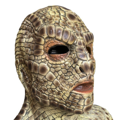 Lizard Man Realistic Snake Monster Mask Soft Reptile Texture Full Face Mask Latex Scary Snake Skin Headgear Adult Unisex