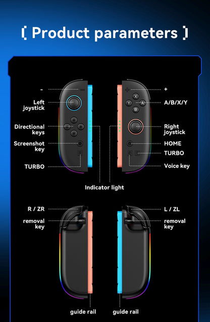 JOY-06 Wireless Game Controller For Switch 2 Magnetic Bluetooth Gamepad with 9-Axis Gyroscope RGB Light Wake-up For NS2 Joycons