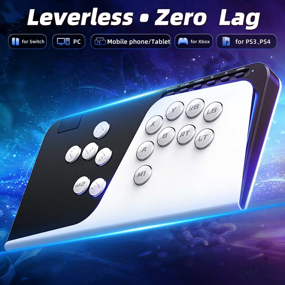 Leverless Arcade Fighting Controller All Button Gamepad For PC PS3 PS4 Switch XBOX Joystick For Hitbox Style Fight Stick