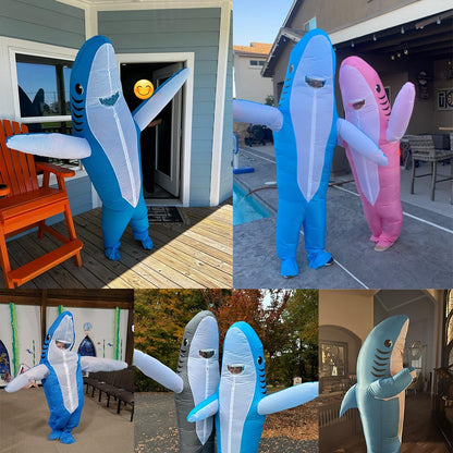 Shark Inflatable Clothing Adult Body Fun Summer Beach Mischief and Funny Role Playing, Lightweight and Breathable Design