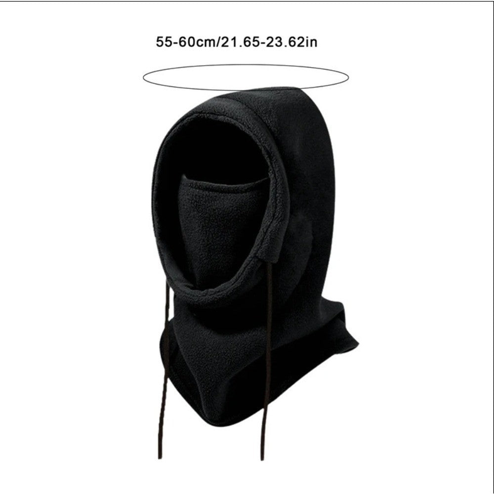 3PCS Unisex Winter Balaclava Knit Hood Windproof Drawstring Motorcycle Riding Warm Cap Headgear for Cold Weather
