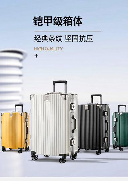 Luggage Suitcase Aluminum Frame 20 Trolley Case Universal Wheels 24 Female Male Students 26 Durable Password 28inch Leather Case