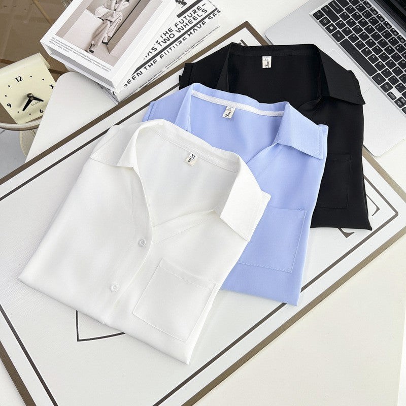 Plus Size Women's Summer New Style Lace Sleeve V-Neck Short Sleeve Shirt Fresh And Elegant Fashionable Blouse Polyester Fabric