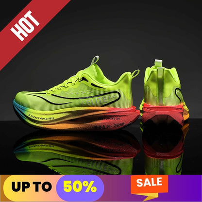 Fluorescence Running Shoes CarbonBoard Marathon Men Sports Breathable Women's Comfortable Athletic Casual Sneakers WearResistant