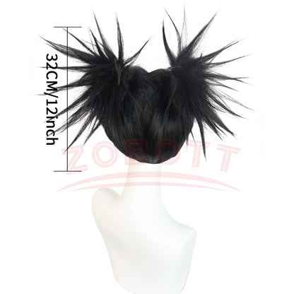 Jujutsu JJK Manga Choso Cosplay Wig Anime Jujutsu Kaisen Black Double Ponytail Hair Sticker Itadori Yuji Halloween Wig Women Men