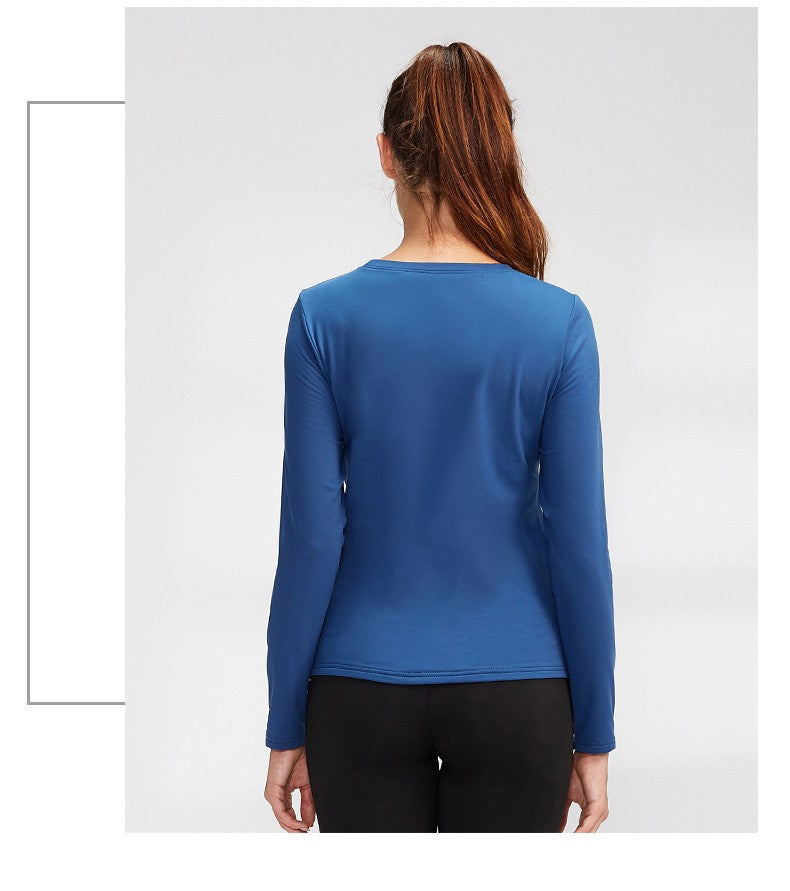 Women's Autumn Winter keep Warm long-sleeved Fitness Running Sports Training Top Slim Quick Dry Stretch Gym Top female Yoga tops
