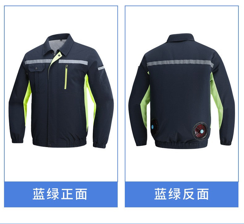 Summer Cooling Jacket Men's Hooded Fan Jacket Heat Resistant Fan Air Conditioner Clothes Breathable Outdoor Fishing Fan Workwear