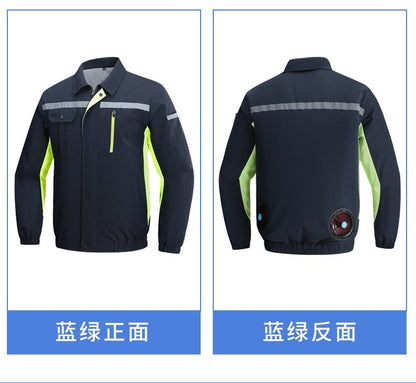 Summer Cooling Jacket Men's Hooded Fan Jacket Heat Resistant Fan Air Conditioner Clothes Breathable Outdoor Fishing Fan Workwear