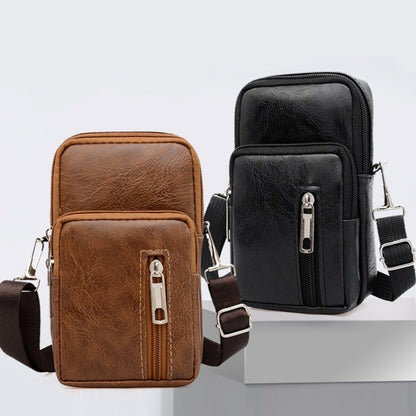 Men'S Shoulder Bag Multi-Function Leather Messenger Casual Crossbody Bags High Quality Male Purse Phone Chest Pack