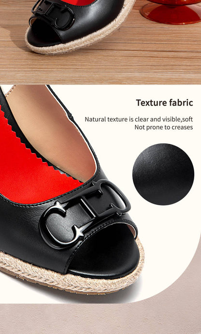 CHCH Women's Sandals Summer New Wedge Fish Mouth High Heel Open Toe Platform Summer Formal Shoes 8.5cm