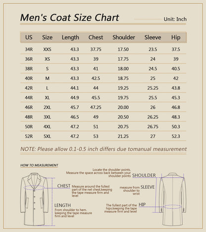 Woolen Blend Coat Men Over Jacket Overcoat Fashion Double Breasted Long Plus Size Warm Formal Business Tailored Costume Wear