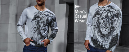 Men's Funny Slang T-shirt Long Sleeve T Shirt 3D Print Crew Neck Shirt Fashion Daily Basic Street Apparel Casual Daily Clothing