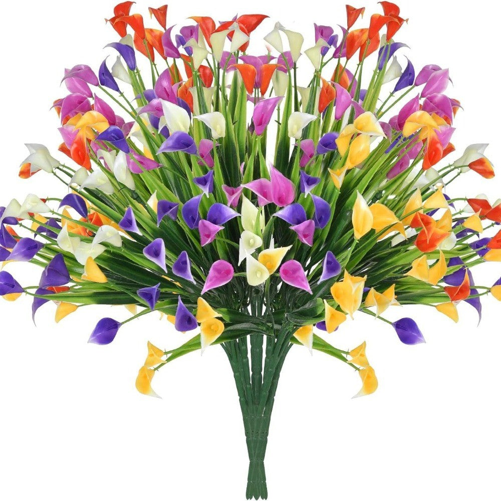 1/2/5Pcss 33cm Artificial Calla Lily Bouquet Plastic UV Protection Calla Lily Artificial Flowers Fake Plant Home Room Decor