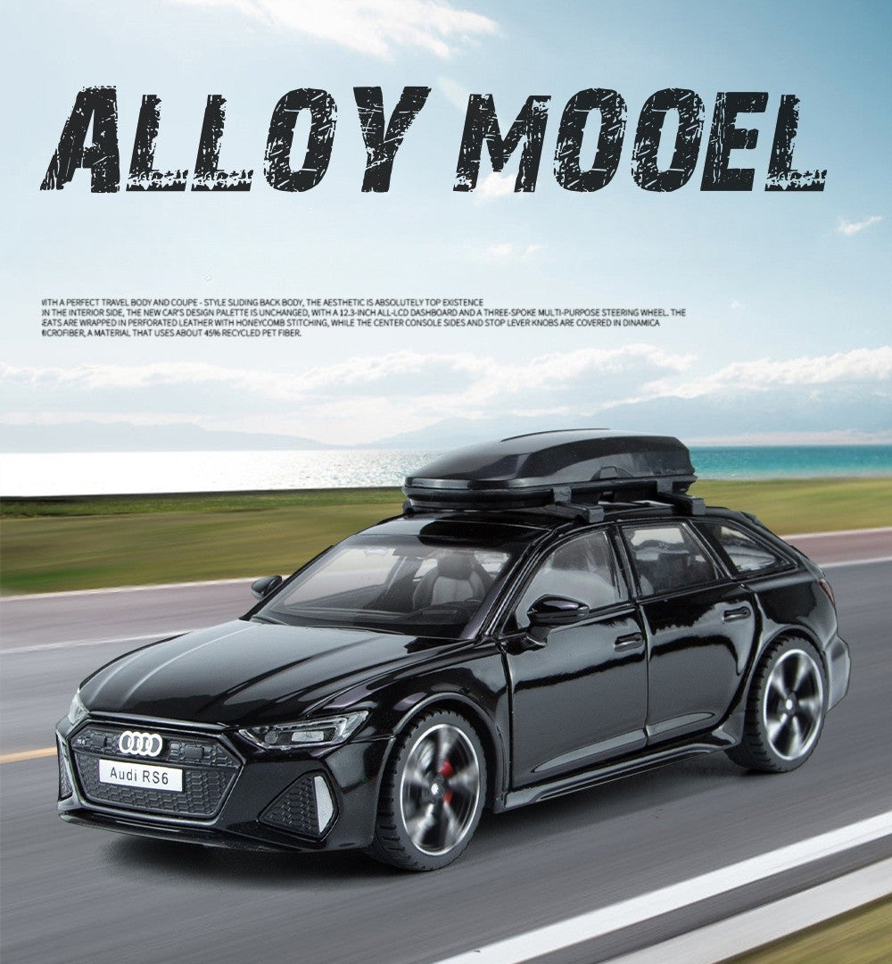 1/32 Audi RS6 Modelo de Carro de Brinquedo com Luz Sonora Portas que Abrem Liga Diecast Modelo de Veículo de Coleção Brinquedo para Menino Adulto Presente de Festival