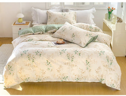 3pcs Elegant Floral Tea Art Print Duvet Cover Set? Soft Skin-Friendly Bedding Set Includes 1 Duvet Cover And 2 Pillowcases