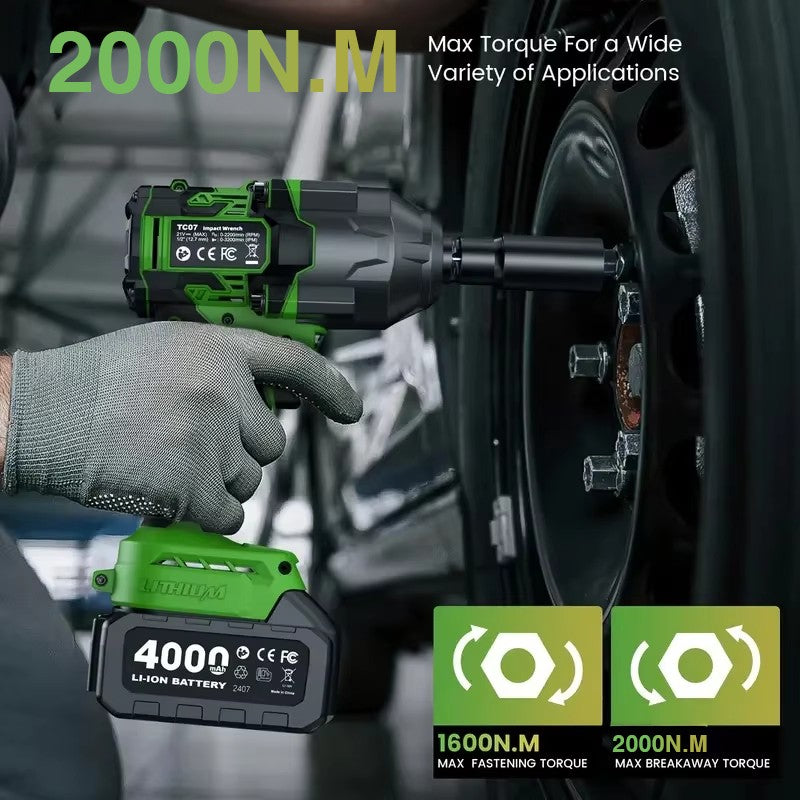 Chave de Impacto sem Escova TaskStar 2000N.m 1/2'' Chave Elétrica sem Fio Ferramentas Elétricas para Reparo de Pneus de Carro Para Bateria Makita 18V pino