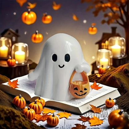 1Pc Halloween Cute Ghost Ornaments Ghost Study Desktop Decoration Interior Decoration Halloween Party Garden Decoration Ornament