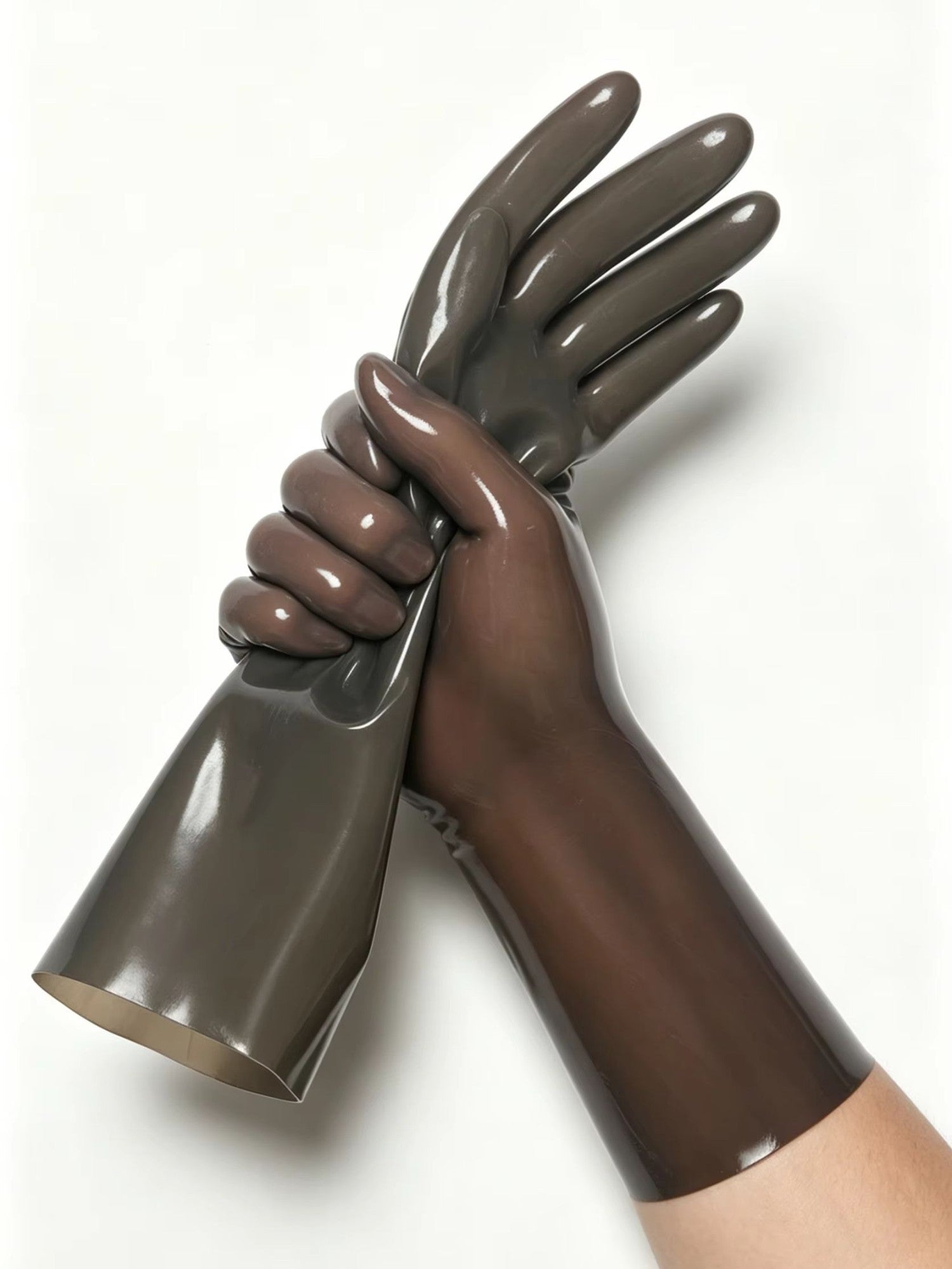Smoky black Rubber Short Gloves Elastic Latex Gloves for Fashion Cosplay