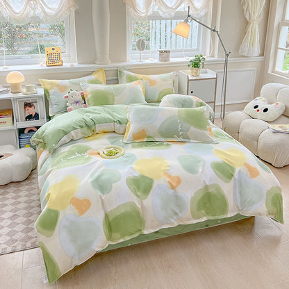 3pcs printed duvet set (1* duvet set + 2 * pillowcase, no core), bedding set, soft and comfortable, all-season