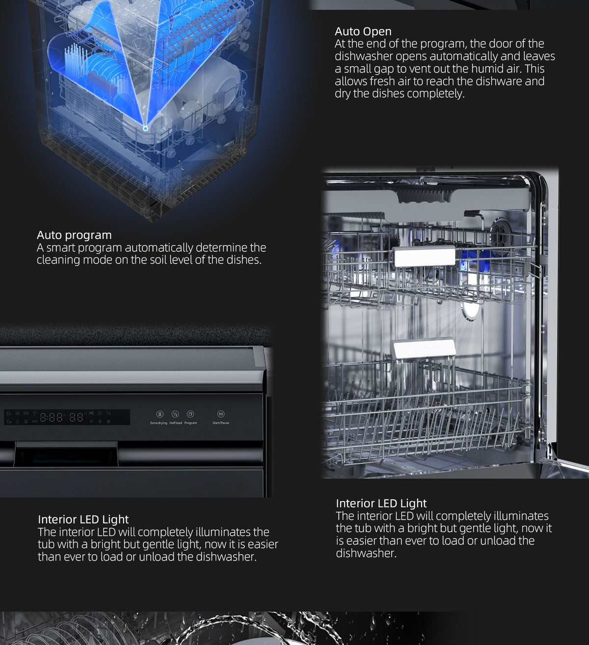Smart Dishwasher Machine Energy Water Saving Dish Washer A+++ Dishwasher Compact Home Kitchen