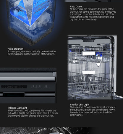 Smart Dishwasher Machine Energy Water Saving Dish Washer A+++ Dishwasher Compact Home Kitchen