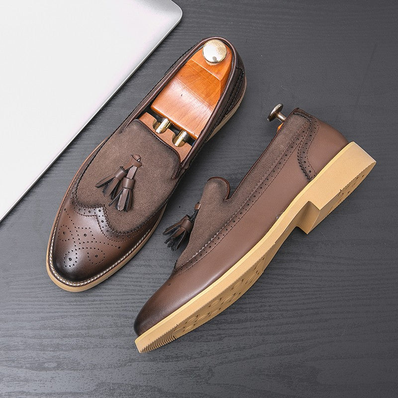 Men Business Dress Casual Fashion Elegant Formal ShoesSlip-on Evening Dress Loafers Party Tassel Leather Shoes Wedding Shoes