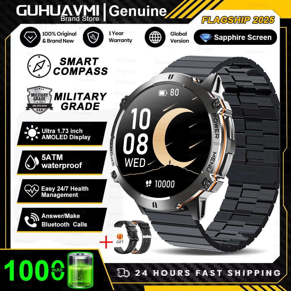 Smartwatch T-Rex 3 Militar Bateria 1000mAh 10ATM À Prova D'água GPS Bússola Altímetro Chamada AMOLED Masculino Natação Esportivo