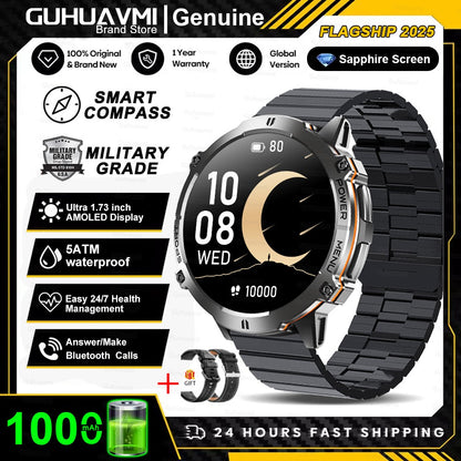 Smartwatch T-Rex 3 Militar Bateria 1000mAh 10ATM À Prova D'água GPS Bússola Altímetro Chamada AMOLED Masculino Natação Esportivo