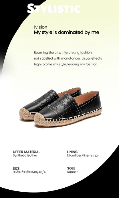 CHCH Women's Beach Shoes 2025 New Anti slip Handmade Hemp Bottom Flat Shoes Mommy Gift Casual Shoes