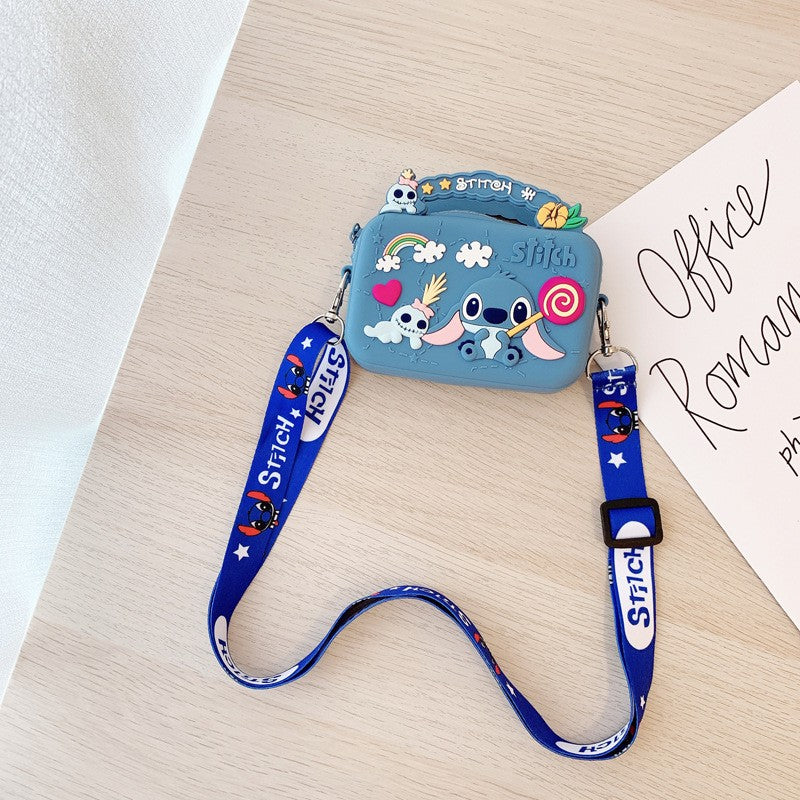 Disney Shoulder Bag Mickey Mouse Cartoon Anime Minnie Mickey Silicone Pocket Pack Crossbody Coin Bag Children's Backpack Gifts