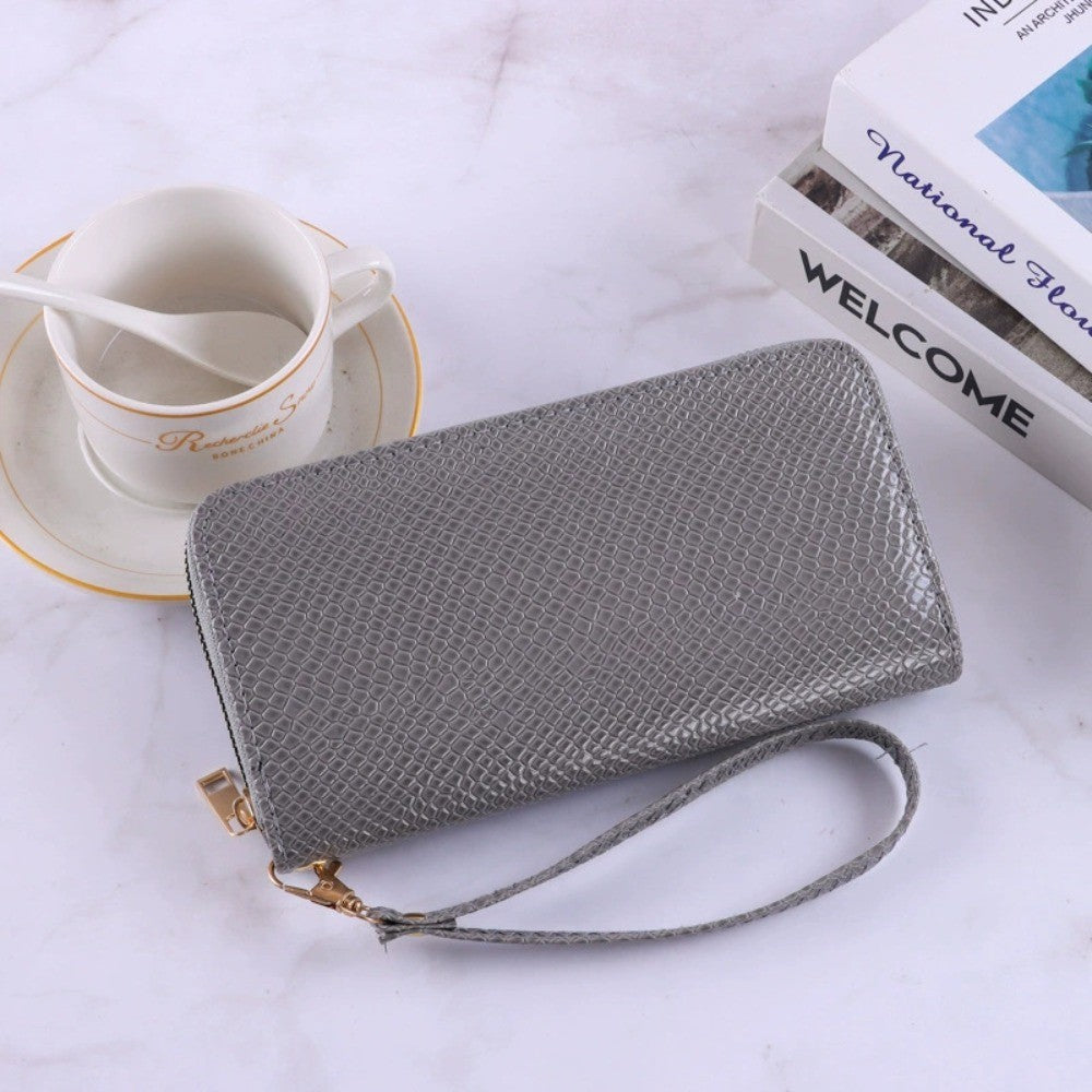 Minimalist PU Leather Leather Women Wallets Snake Skin Pattern 8 Colors Zipper Wallet Large Capacity Coin Purse Women