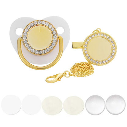 New Blank Baby Pacifier Clip Holder Set Personalized Newborn Dummy BPA Free Luxury Silicone Infant Teether Baby Soother