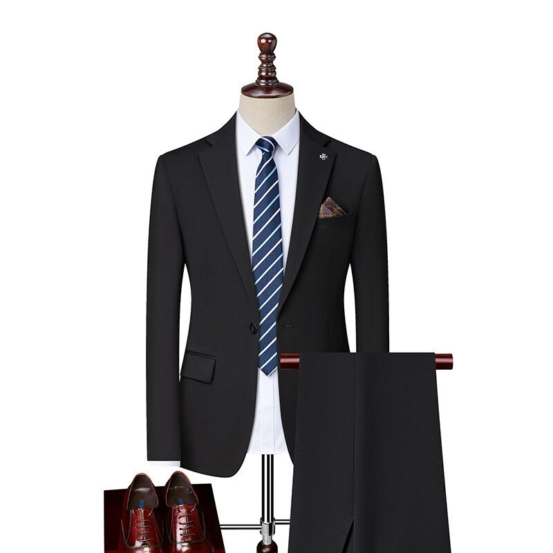 2025 High quality business casual (suit + trousers) Stylish and handsome stylish banquet two-piece set