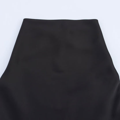 2025 Summer New Women's Clothing Simple Temperament Fashionable And Sexy Backless Silk Satin Texture Hanging Neck Dress