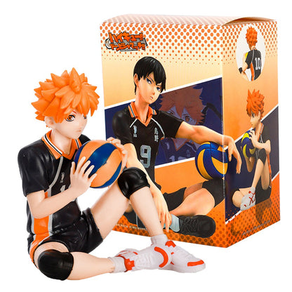 12,5cm Anime Haikyuu Figura Shoyo Hinata Modelo Brinquedo Boneco de Ação Noodle Stopper Tobio Kageyama Coleção de Voleibol Brinquedo de Caixa