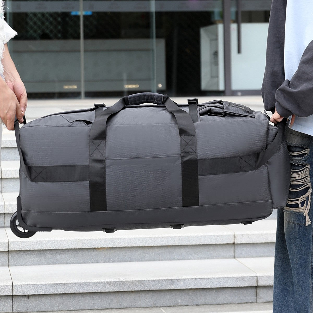 Travel Bag, Large-Capacity Handbag, Portable Outdoor Hand Luggage, Roller Travel Bag, Convenient and Practical Unisex Duffel Bag