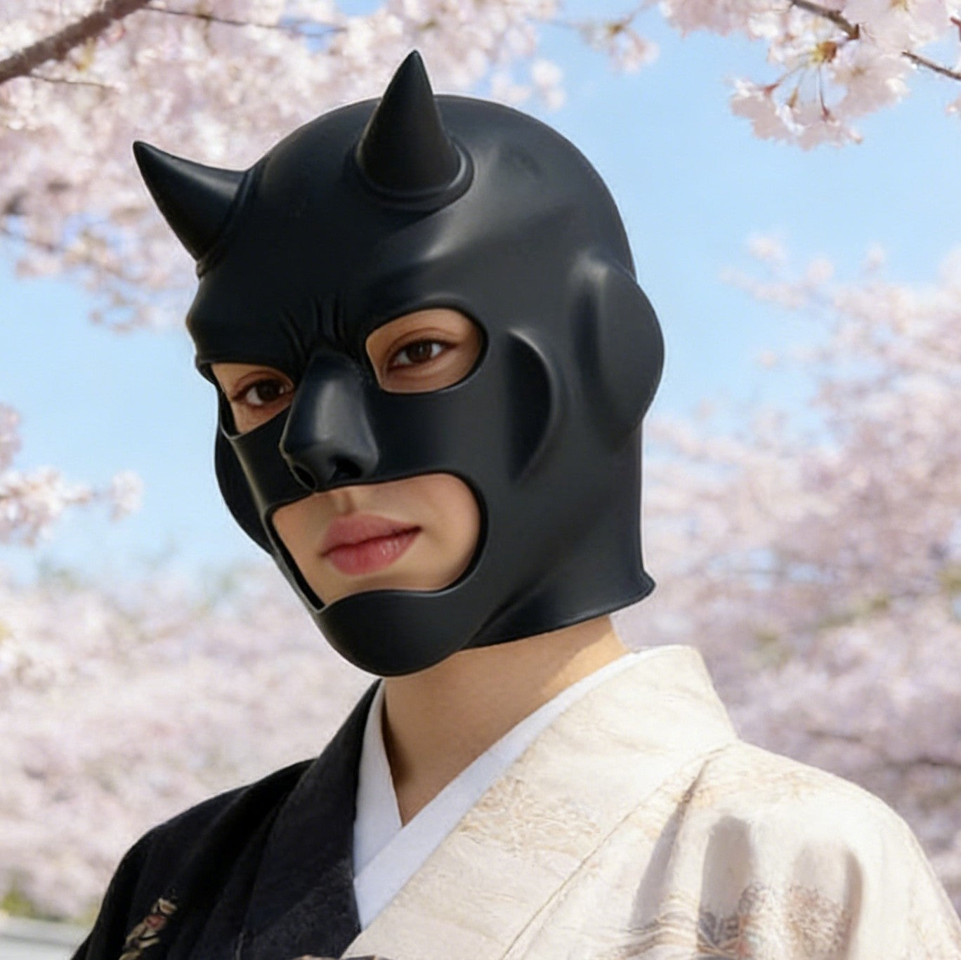 Sexy Women's Full Face Mask, Cat Ear Latex Mask, Halloween Cosplay Prop & Masquerade Costume Headpiece
