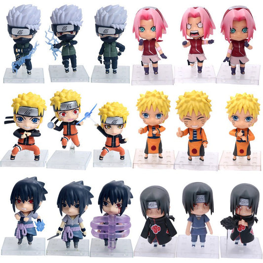 11cm 3Pcs/Set Naruto Anime Action Figure Uchiha Itachi Kakashi Cartoon Toys Itachi Akatsuki Collectible Ornament For Adults Gift