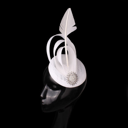 Champagne Imitação Sinamay Fascinator Chapéu Elegante Acessório de Cabelo de Casamento para Mulheres com Grampo de Cabelo para Coquetel Dia de Corrida