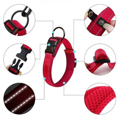Coleiras para Cães Respiráveis Ajustáveis para Cães Grandes Médios Pequenos de Nylon
