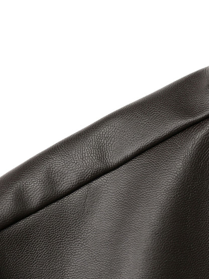 Men'S Baseball Jacket - Windproof Warm Coat with Zipper Closure, Brown & Green Accent Jacket, Non-Stretch Shell for Casual Outer