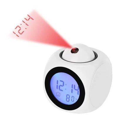 1PCProjection Alarm Clock Ceiling Display Snooze Desk Table Clock Voice Multifunction Digital Projection Clock Temperature Displ