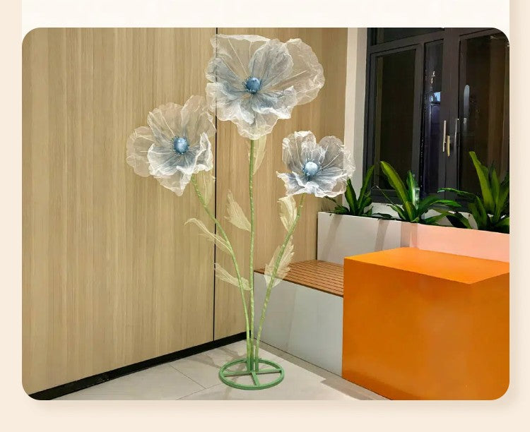 190cm Artificial Flowers Wedding Decor Props Road Lead Flower Silk Yarn Flower Poppy Window Display Garden Decoration Home Decor