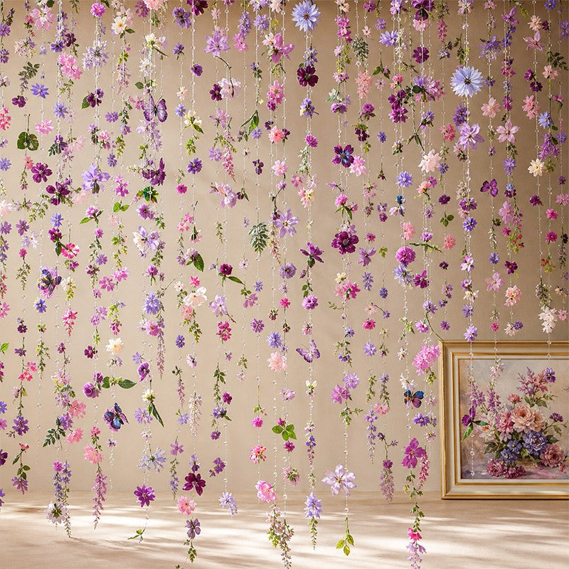 25/50Pcs 1.8m Silk Artificial Floating Flower String Wedding Couple Photo Decor DIY Floral Design Craft Supplies Home Decoration